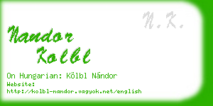 nandor kolbl business card